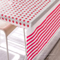 Wave point and striped peva plastic table cover